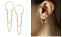 Macy's Horseshoe Chain Drop Earrings Set in 14k Gold